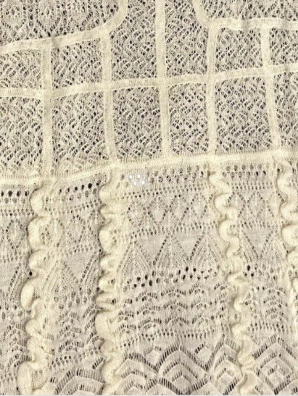 Zara Cream Lace Swim Cover-Up  Coastal Boho Cottagecore Resortwear Vacation - Picture 7 of 10